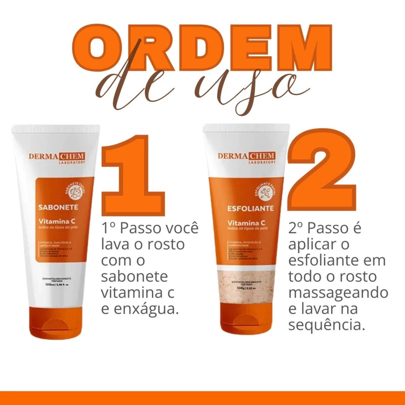 KIT CLAREADOR COM VITAMINA C – DERMA CHEM
