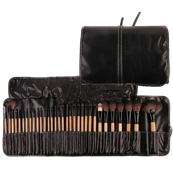 Kit c/ 32 Pincéis de Maquiagem com Estojo sintético